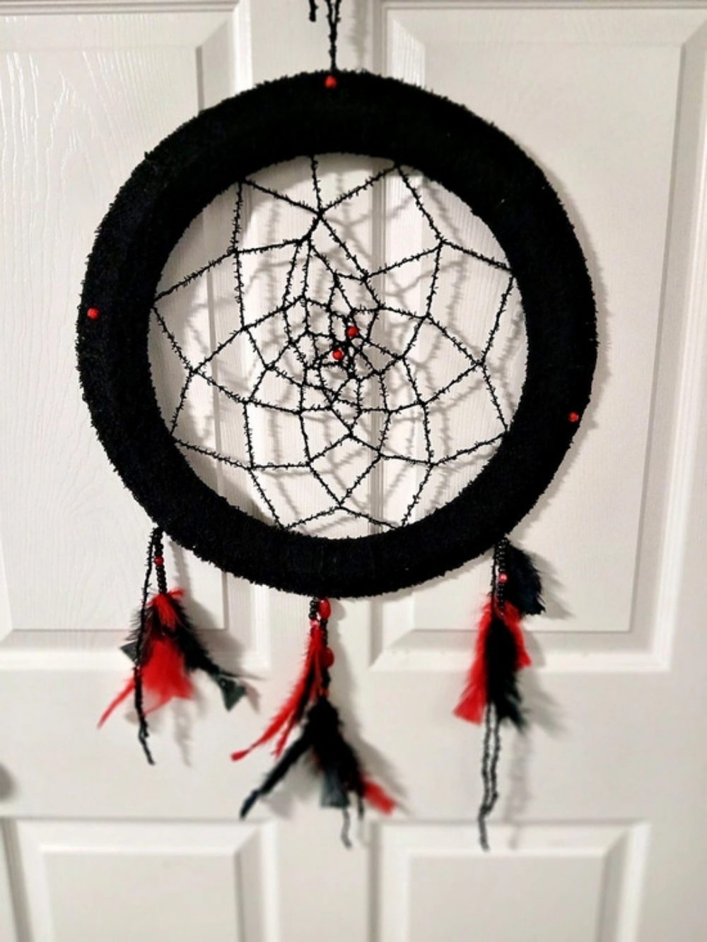 Black & Red Feather Dreamcatcher